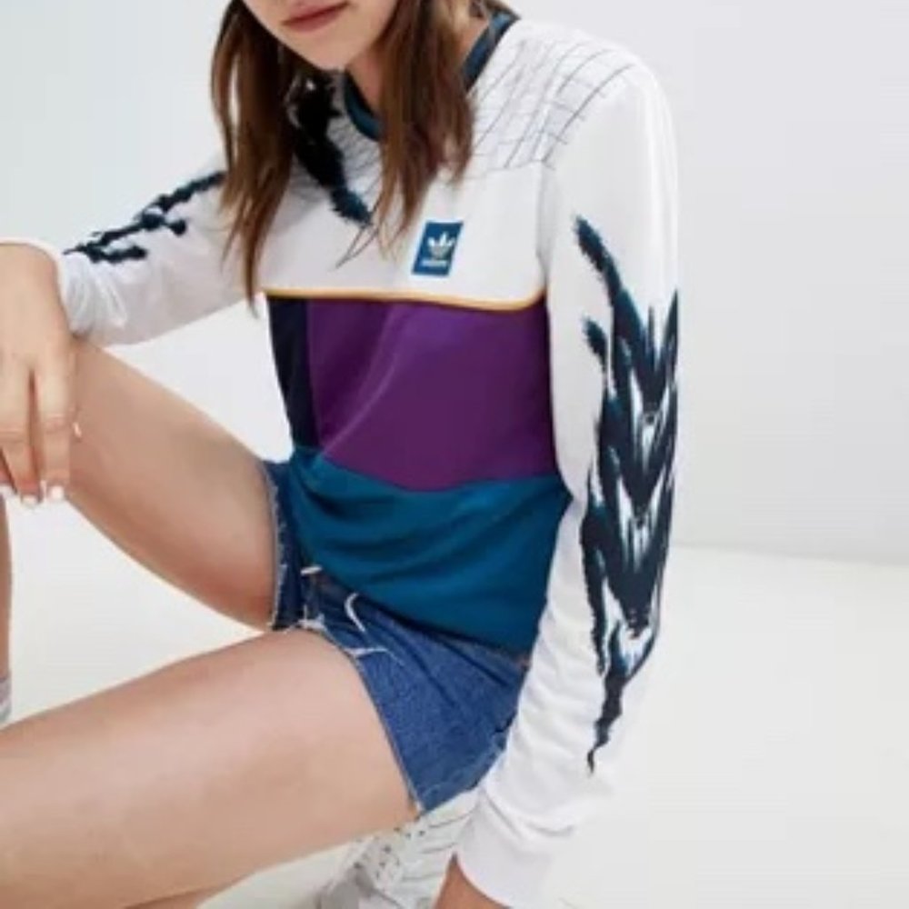 Adidas NWT Large Skateboarding Track Top in 90’s Color block